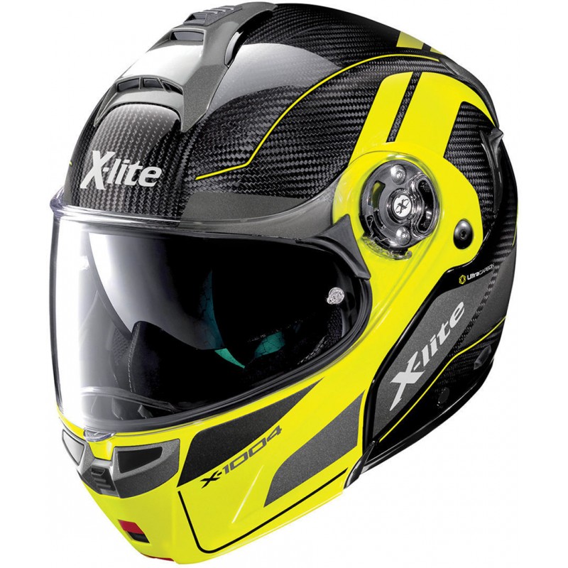 X-1004 ULTRA CARBON 14 CARBON LED YELLOW CHIN GUARD