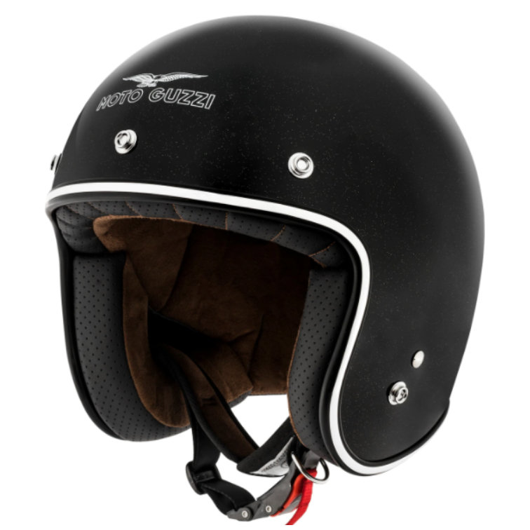 Moto Guzzi Jet Helmet Glitter Black